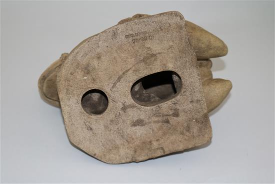 A Royal Doulton stoneware frog fountain-head, early 20th century, length 23.5cm